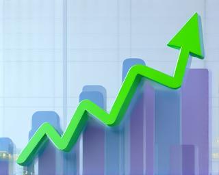Abstract chart showing upward trend